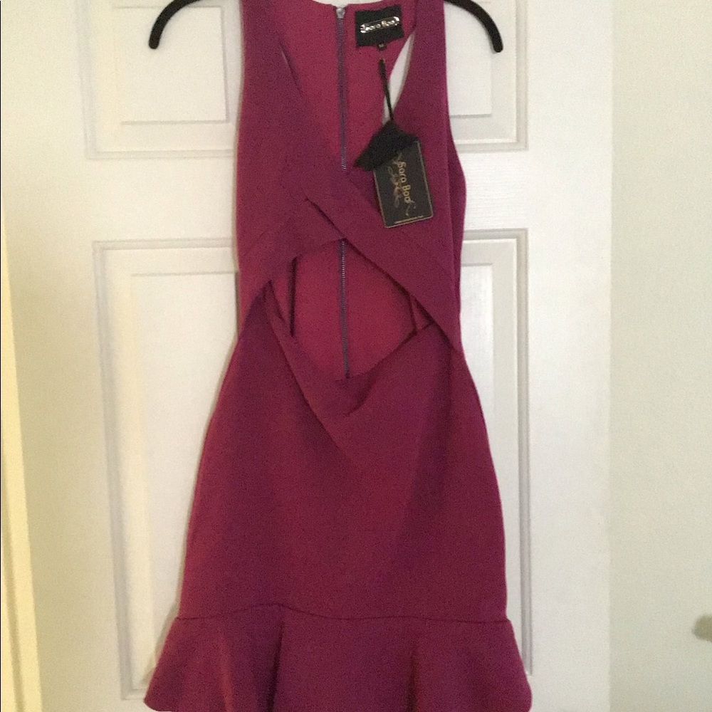 Raspberry peek thru dress